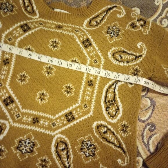 Madewell Brown Crew Neck Sweater with Abstract Design - Picture 7 of 9